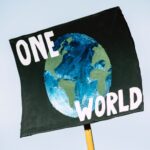 earth blue banner sign